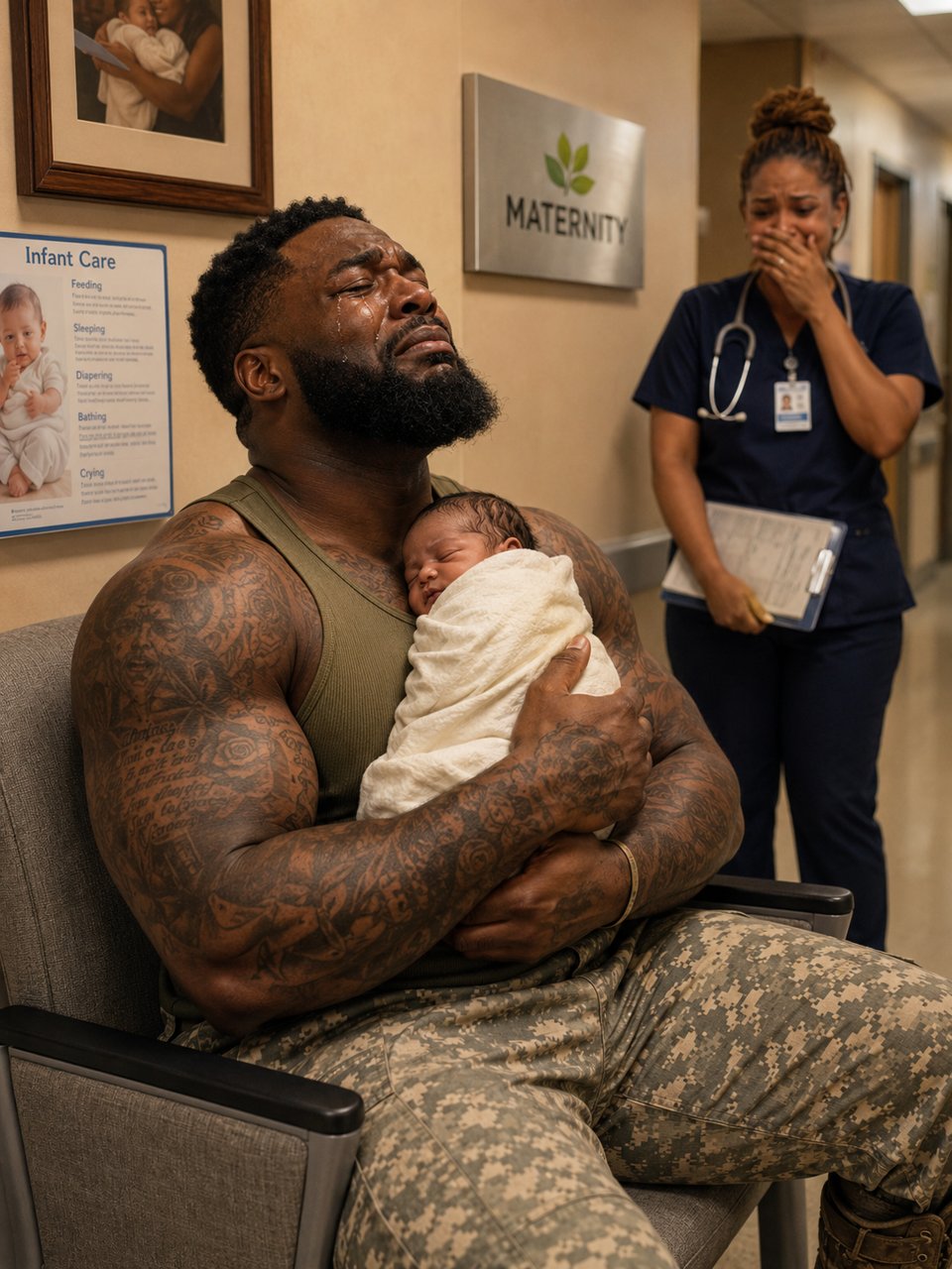 A towering 6-foot-4 combat veteran with burn scars and permanently trembling hands quietly stepped into our NICU.