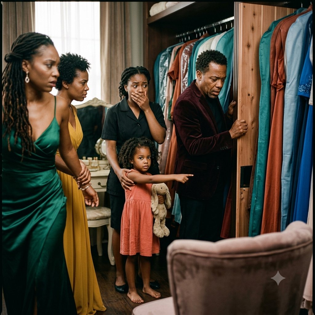A barefoot four-year-old ruined the engagement party with one sentence: "The blue lady goes into your d\*\*d wife's closet at night."
