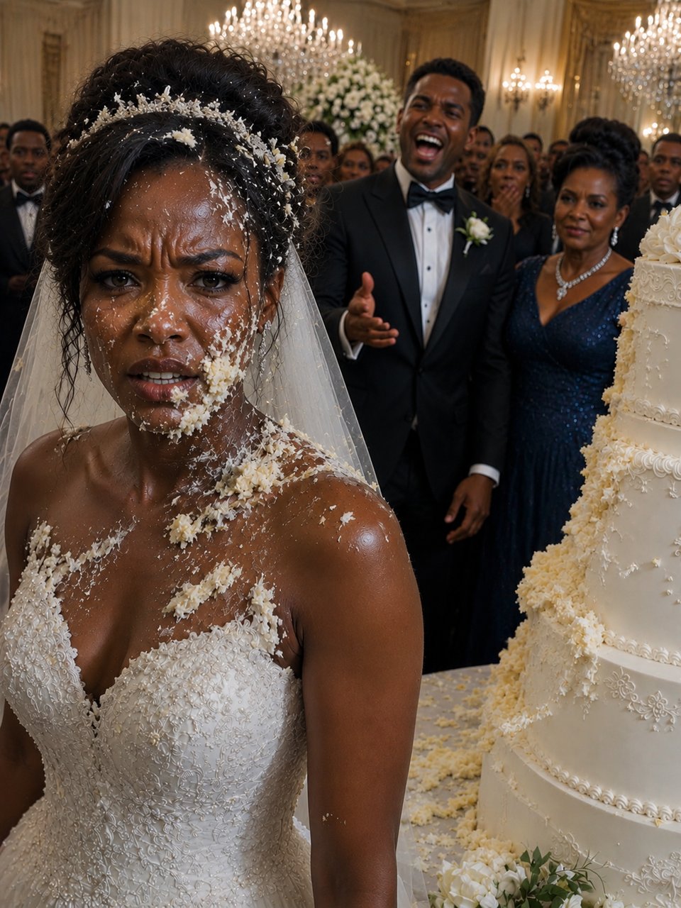 On my wedding day, my husband sl@mmed my face into our wedding cake.