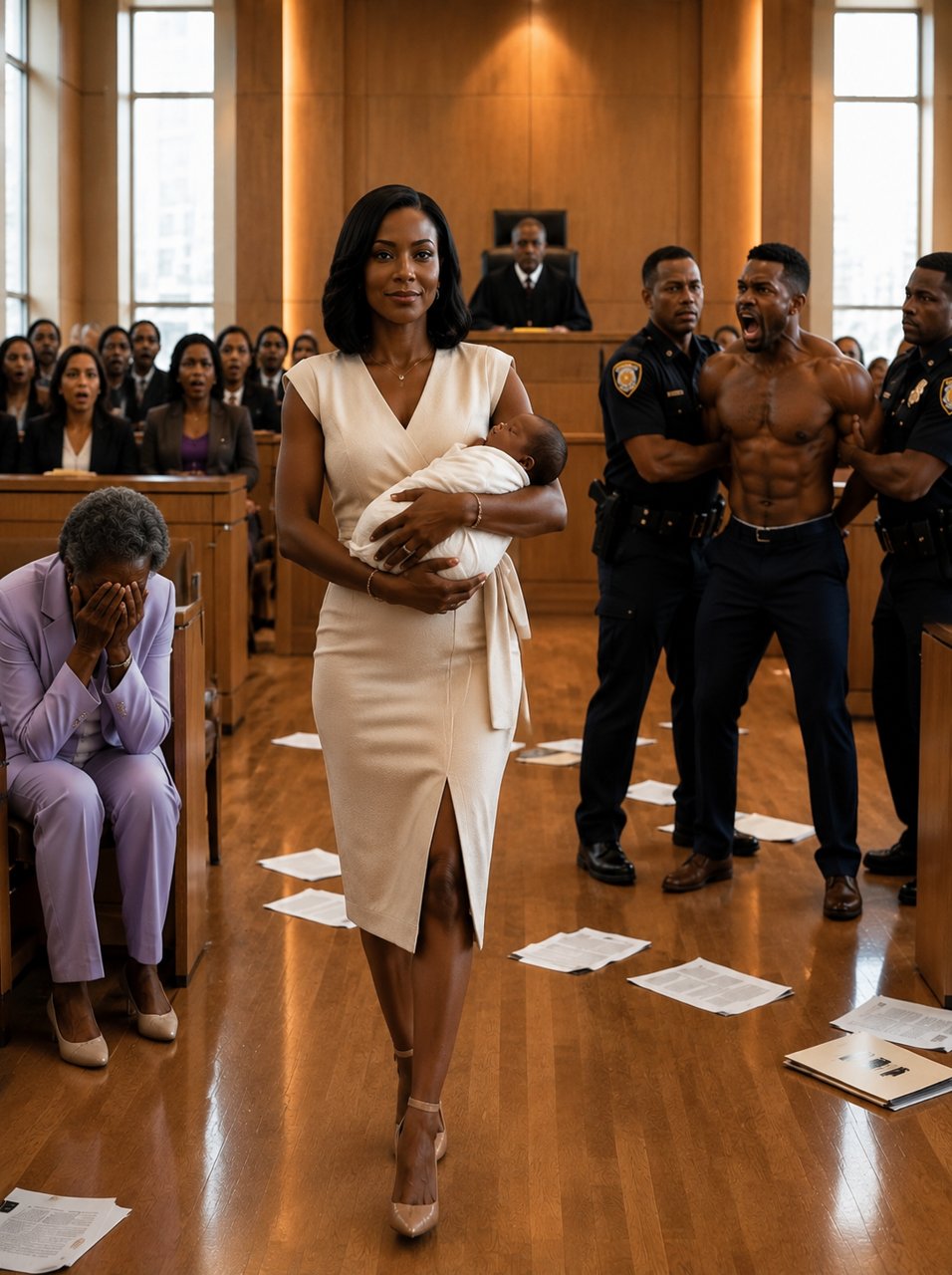 My mother and brother burst into laughter the moment I stepped into the courtroom.
