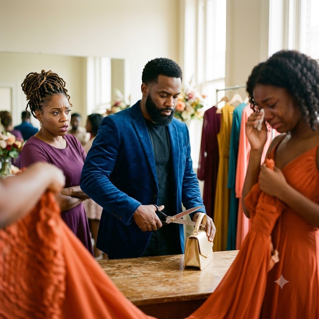Tia had been standing in front of that mirror for twenty minutes, afraid to move, because the orange gown was the only beautiful thing she owned.