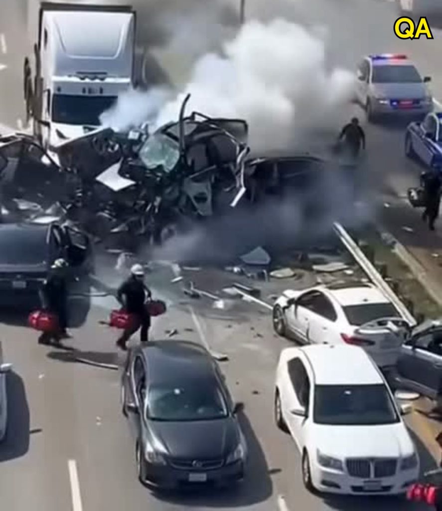 HT15. Massive highway pile-up after truck jackknifes… See more