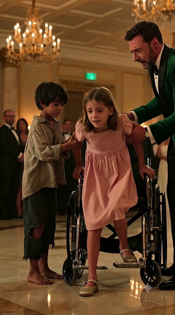 A barefoot boy touched the billionaire’s wheelchair-bound daughter—and seconds later, the entire ballroom watched her do something doctors said would never happen.