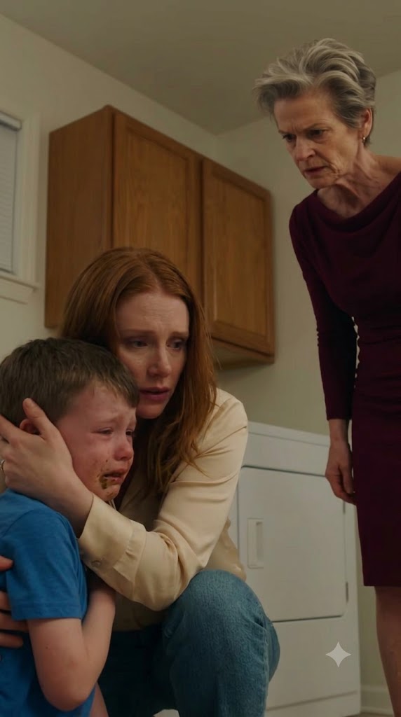 I found my four-year-old son chained beside the dog bowls—and when he whispered, “Daddy knows,” my husband’s face told me this was bigger than his mother’s cruelty.