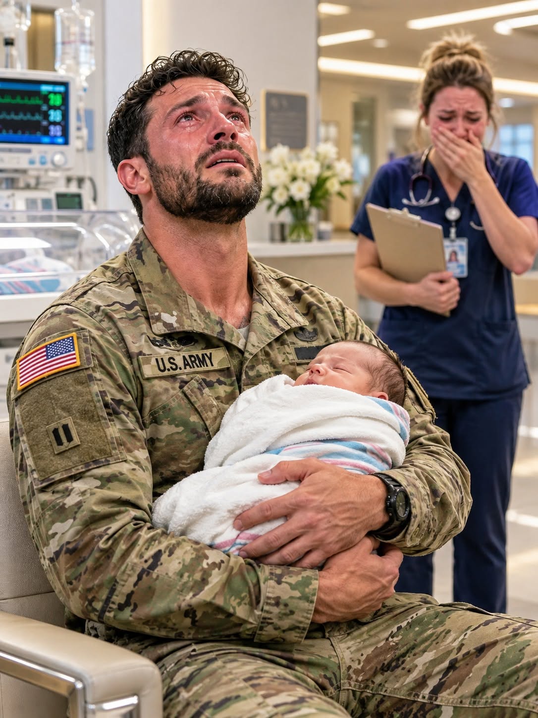 A 6'4" battle-scarred veteran with trembling hands picked up the abandoned preemie no one could soothe—but when a nurse saw the name engraved on his dog tag, the entire NICU went DEAD SILENT...