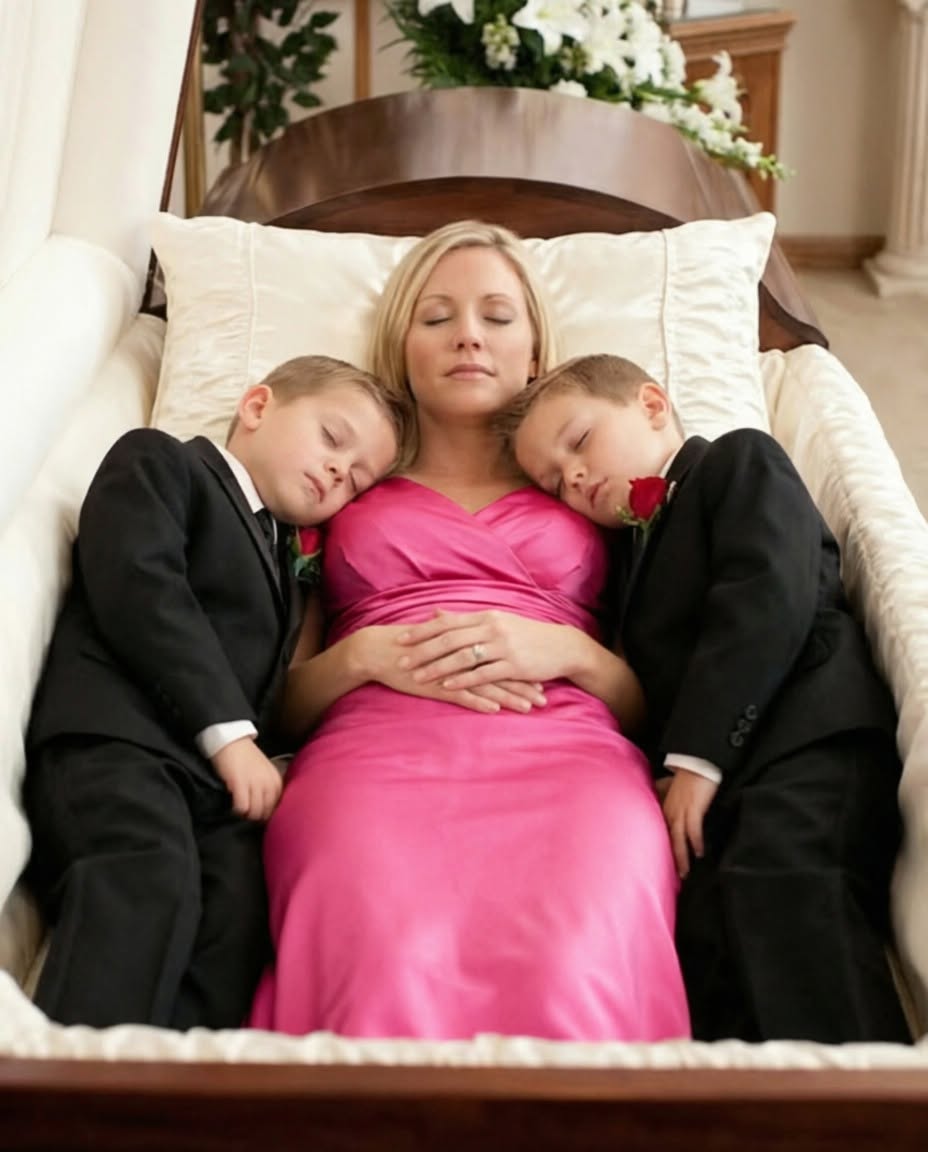 A mother and her 12-year-old twin boys collapsed dead moments after cutting their birthday cake—but hours after they were buried in the same coffin, something beneath the dirt began to move…