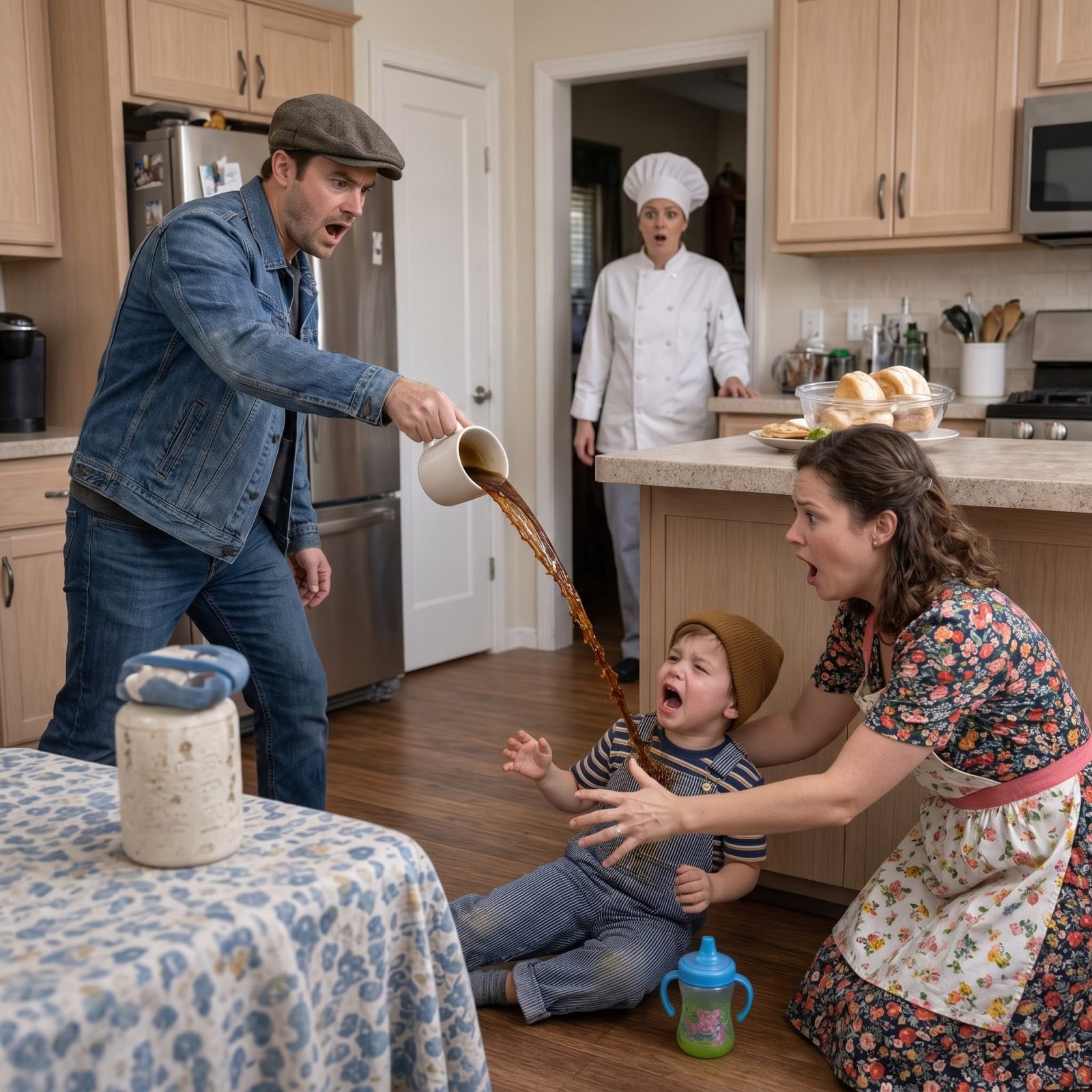 My mother-in-law said the coffee hitting my 2-year-old’s face was “an accident”—until I watched what happened seconds before she threw it.