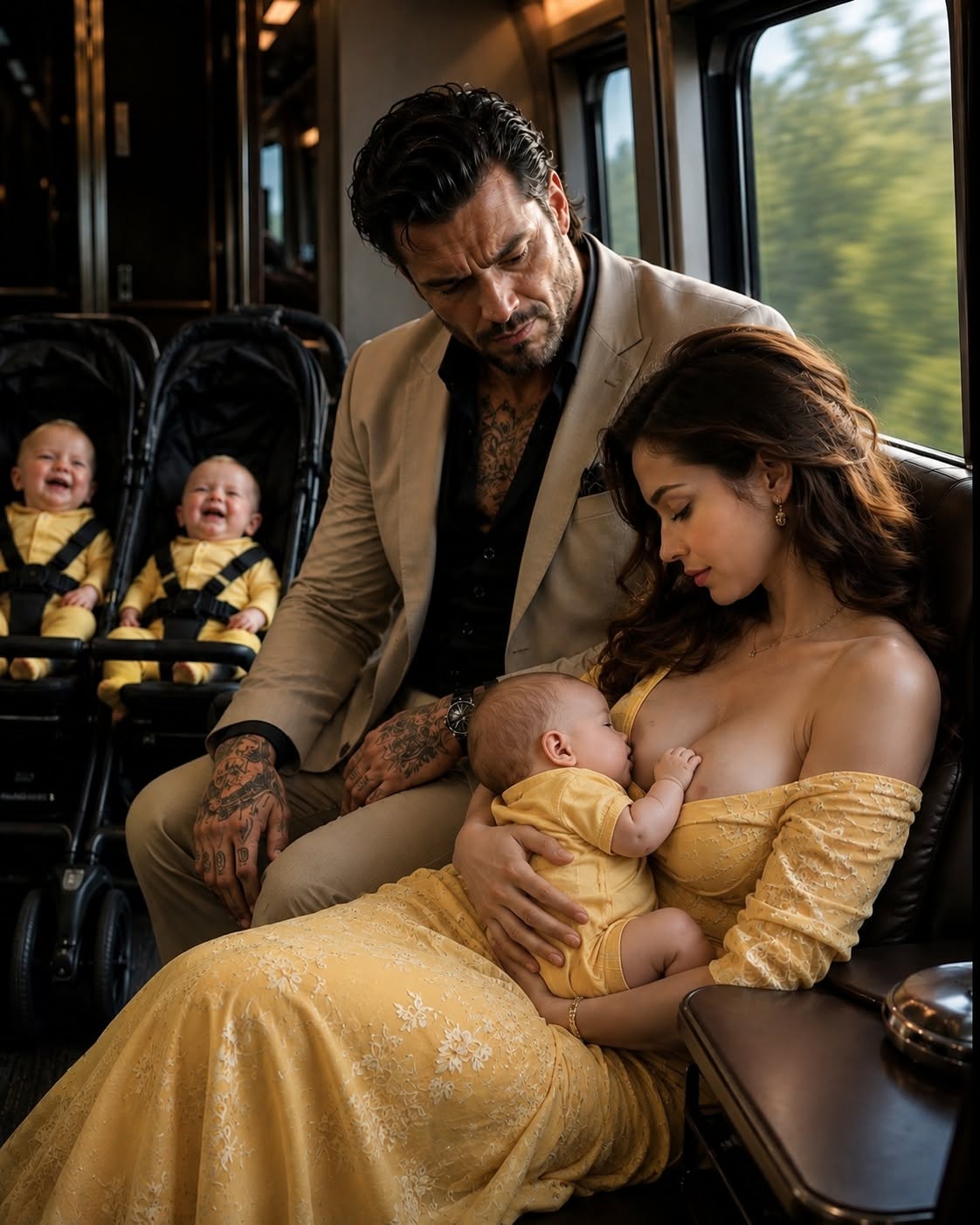 The billionaire mafia boss had three screaming newborns on his train—and when a broke single mother walked into his private cabin, what she did next made 200 passengers go completely silent.