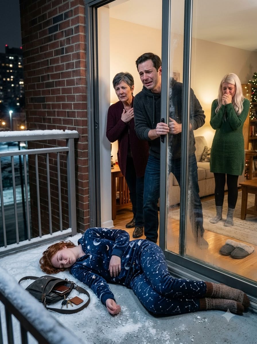 My sister-in-law locked me on a freezing balcony at 28 weeks pregnant, but when my husband finally opened the door, the doctor’s first words made him turn completely pale.