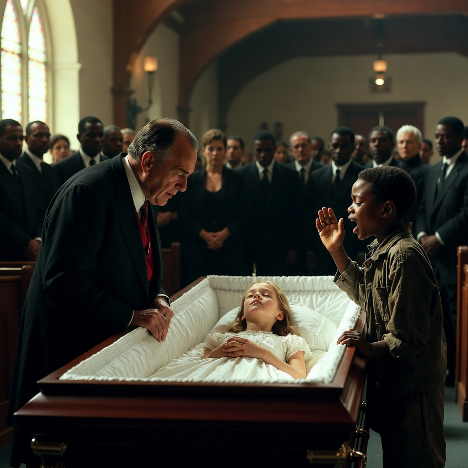 A Poor Boy Crashed a Billionaire’s Daughter’s Funeral — Then Pointed at Her Killer in Front of Everyone.H