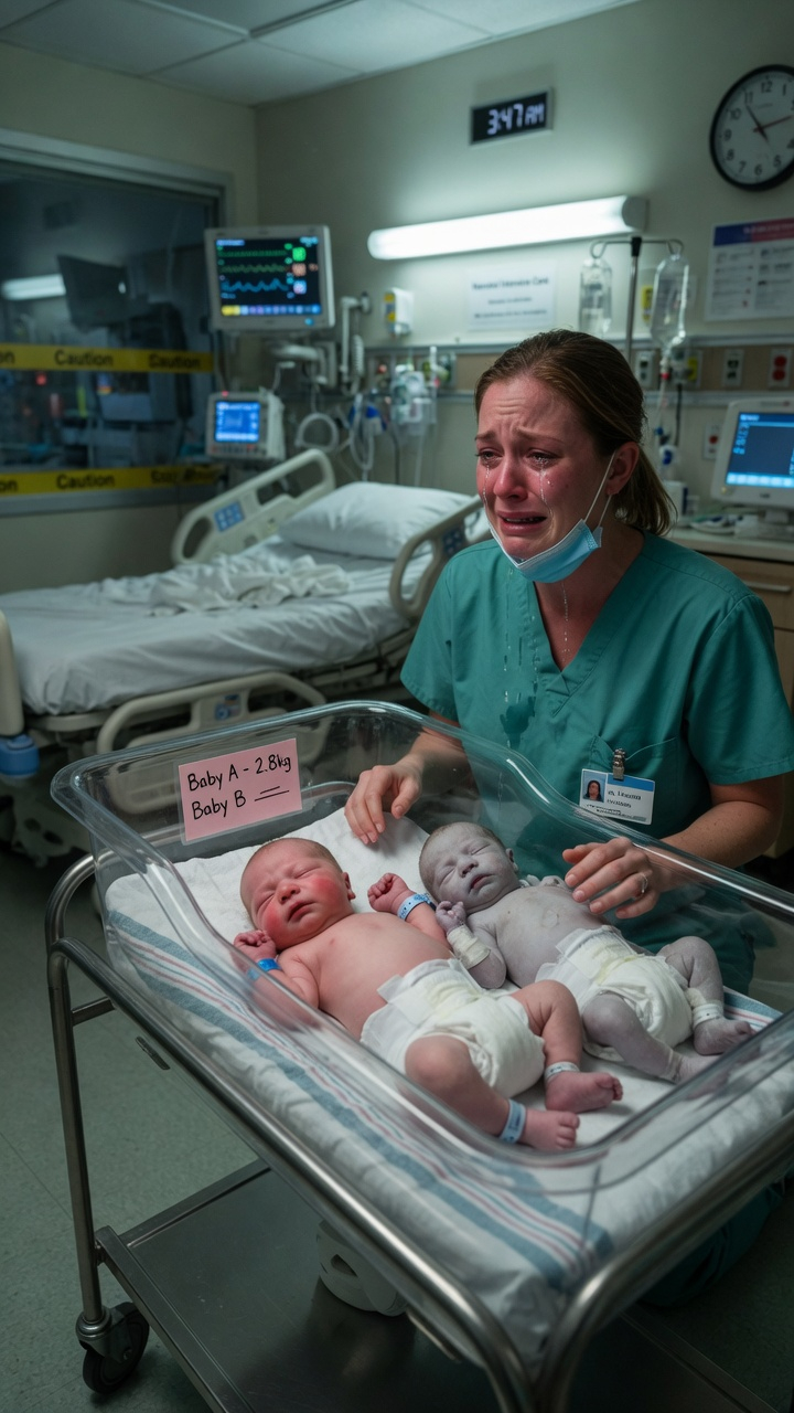 “A nurse broke every rule and placed a dying newborn beside her twin… seconds later, the monitors did something no doctor could explain—and the entire room went silent.”.V