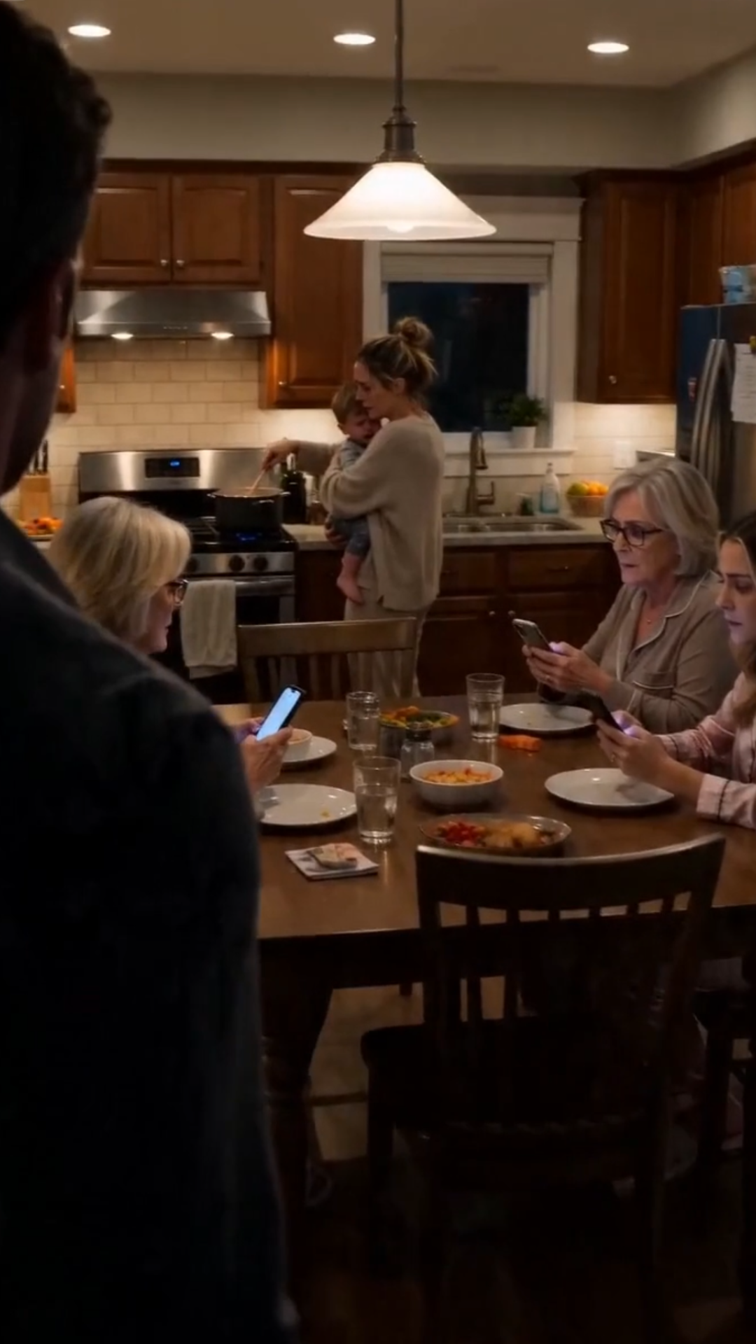 Story I had been gone for five days, but nothing prepared me for what I saw when I opened the door: my wife juggling dinner and our sick toddler, while my mother and sister sat nearby on their phones.