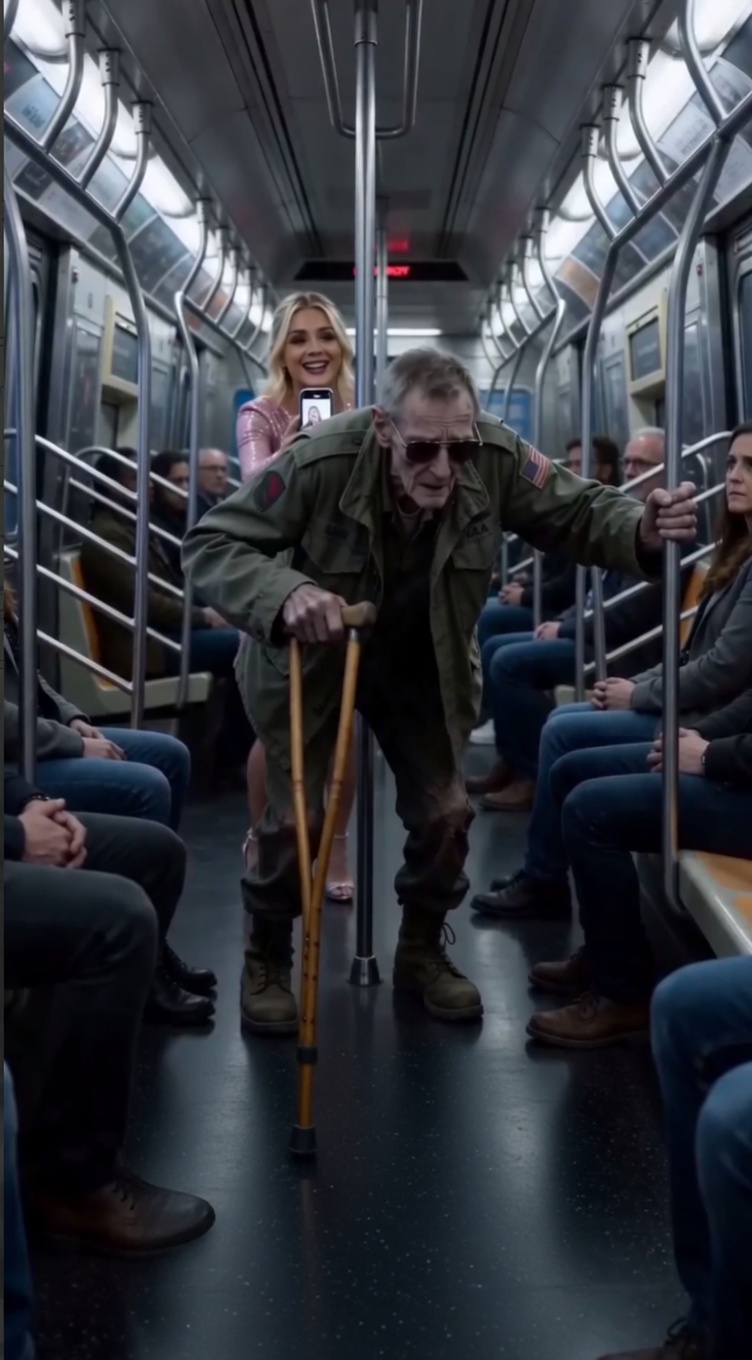 “She mocked a blind veteran for a ‘prank’… but didn’t notice WHO was sitting behind her. 🚔 One mistake just cost this influencer everything.