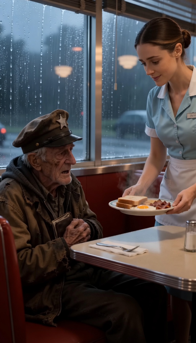 UNA CAMARERA ALIMENTABA EN SECRETO A UN ANCIANO CADA DÍA — UNA MAÑANA, DOS SUV LLEGARON A SU CAFETERÍA
