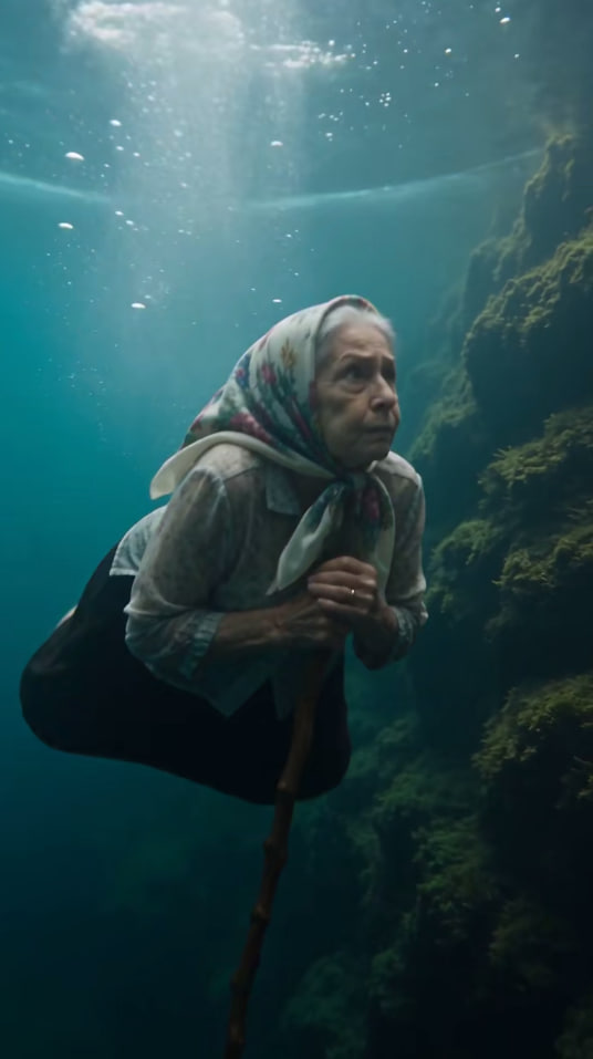 LA ANCIANA SALTÓ A LA CASCADA PARA ESCAPAR DE CUATRO HOMBRES, PERO LO QUE ENCONTRÓ DEBAJO DEL LAGO LO CAMBIÓ TODO