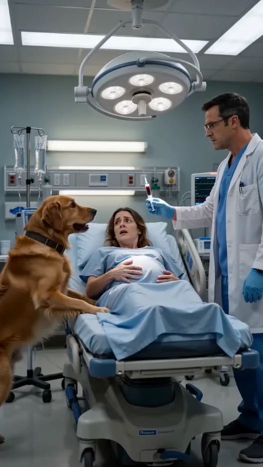 Al médico solo le faltaban unos segundos para inyectar el medicamento en el brazo de Sarah cuando su perro Labrador se lanzó de repente entre ellos, dejando a todos en la habitación completamente paralizados. Poco después, el hospital descubrió un error que podría haberle costado la vida a Sarah y a su bebé.