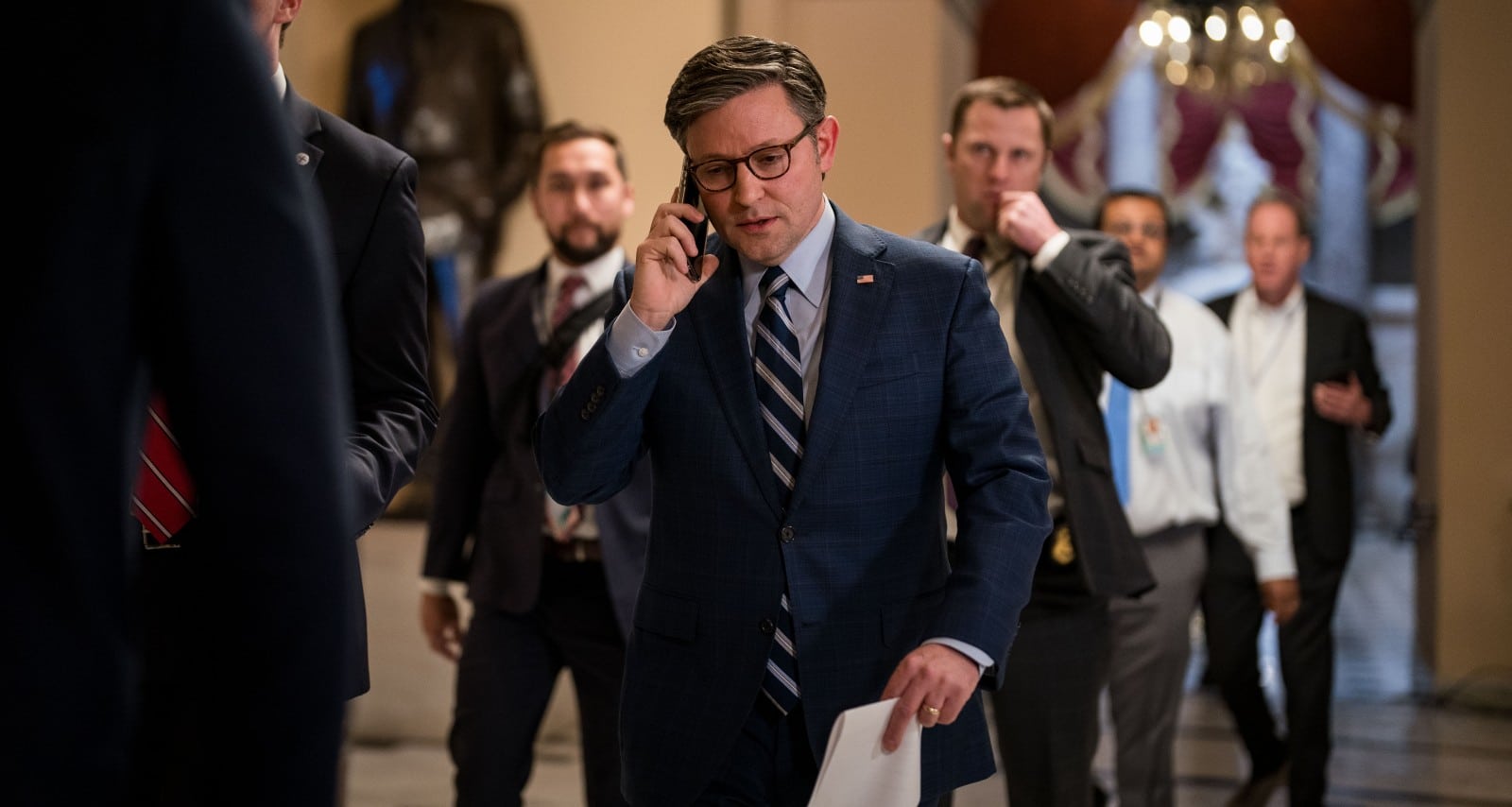 Speaker Johnson Leaves Emergency White House Meeting - Makes Stunning Announcement