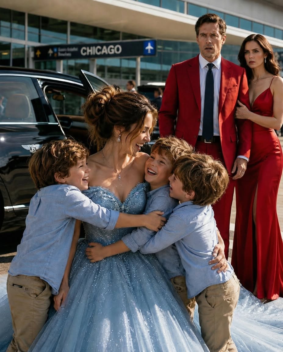 When my billionaire ex-husband deliberately sat beside me on a first-class flight just to humiliate me and remind me of everything I'd lost, he had no idea that three little boys would come sprinting from a Bentley the second we landed, shouting Mom and carrying a truth that would shatter his entire world.