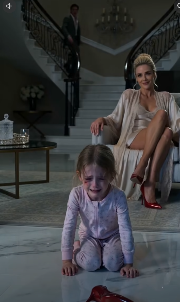 I stepped through my front door ready to surprise my daughter with the birthday party I’d risked everything for—only to find a stranger in my husband’s robe pressing a stiletto heel into her tiny, trembling hand.