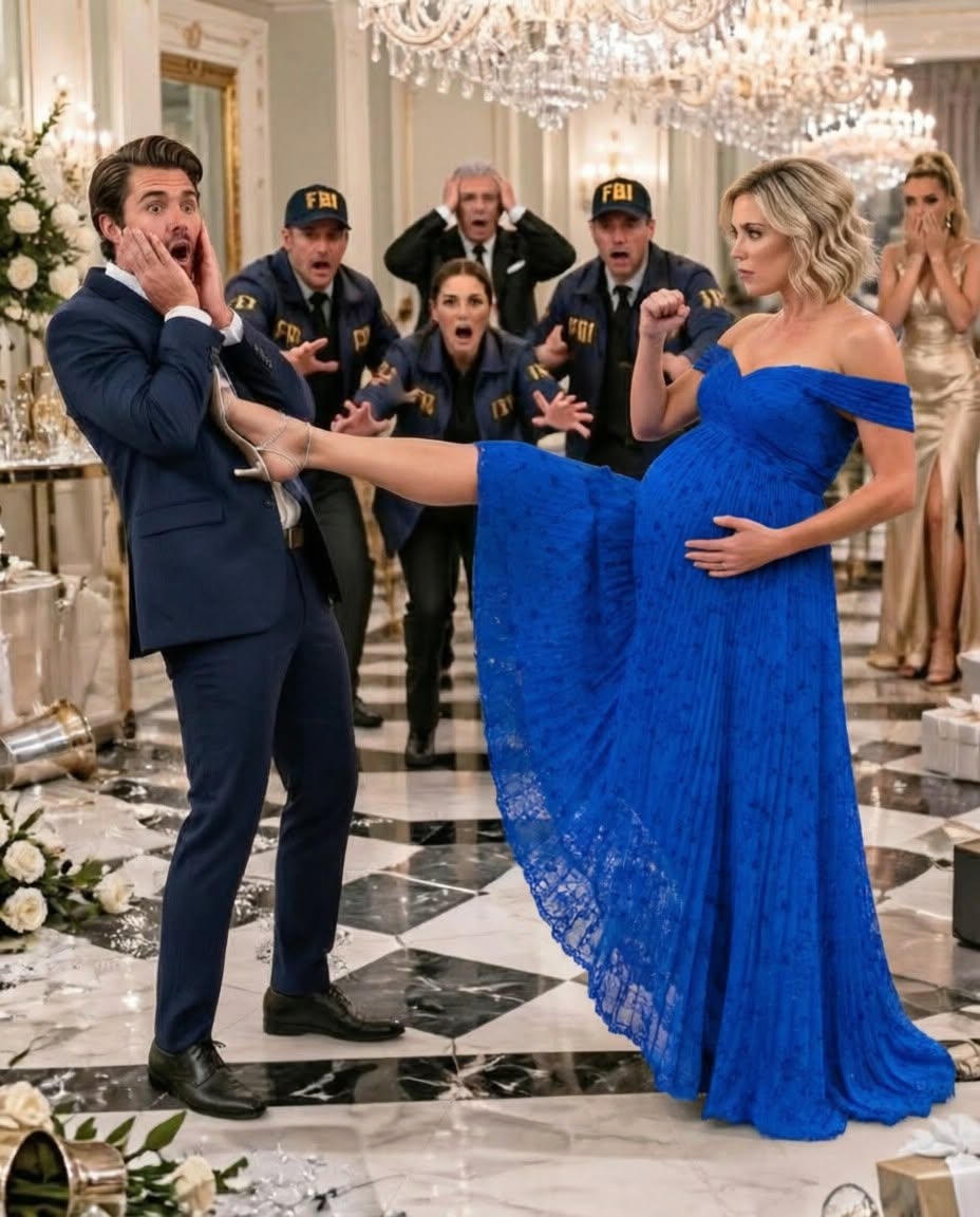 Eight months pregnant, I lay on the floor of my own baby shower after my husband shoved me for confronting his mistress, smiling because the federal raid I’d spent a year planning was exactly sixty seconds away.