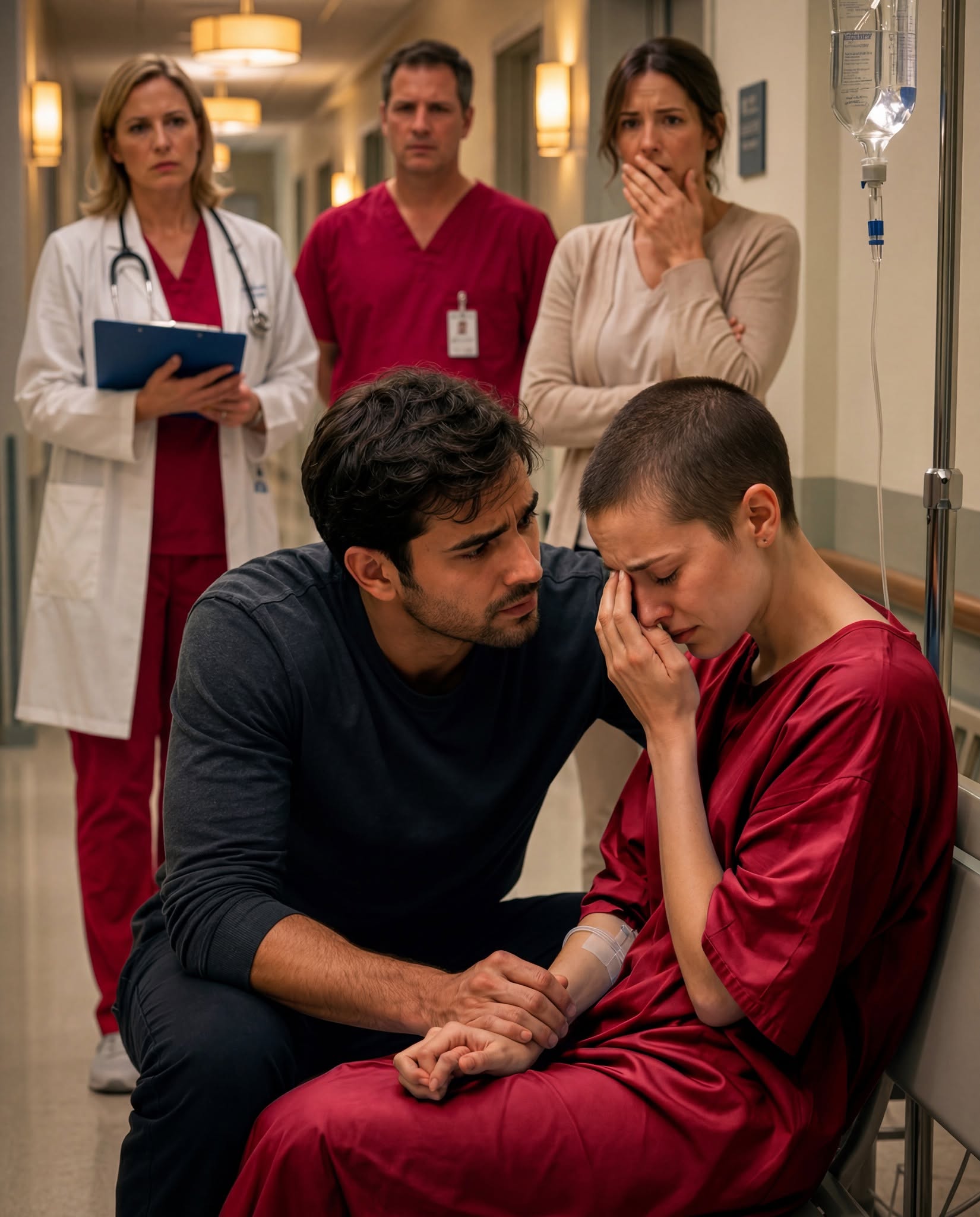 Two months after I signed our divorce papers, I found my ex-wife sitting alone in a hospital corridor, thin and shivering with an IV in her arm—and suddenly every reason I’d left her dissolved into regret.