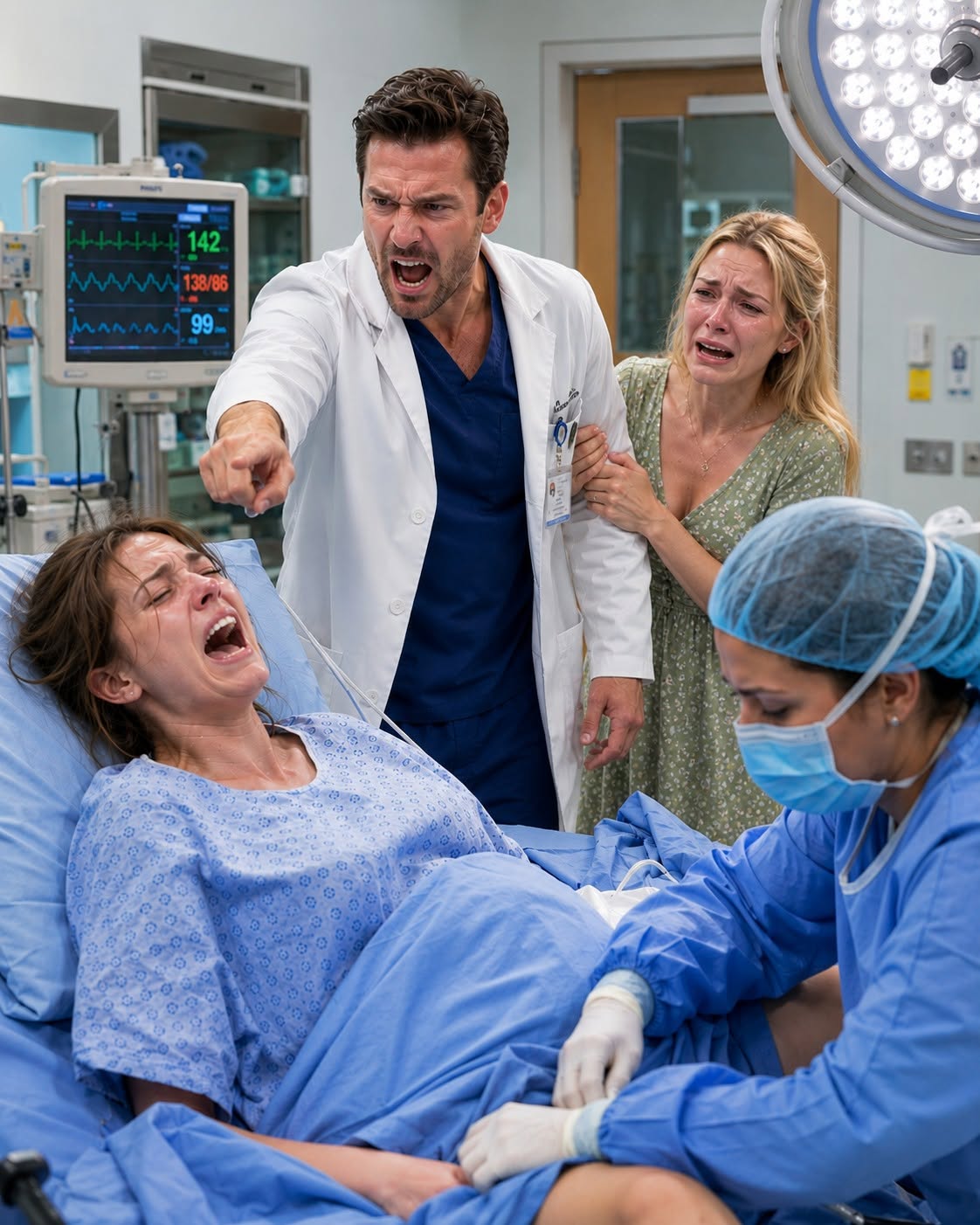 I’m the chief of emergency medicine at our city’s largest hospital, and I knew I was in catastrophic trouble the second my own doctor husband ordered the nurses to turn off my epidural, even though our baby was measuring a full 10 pounds and my vitals were already crashing fast.