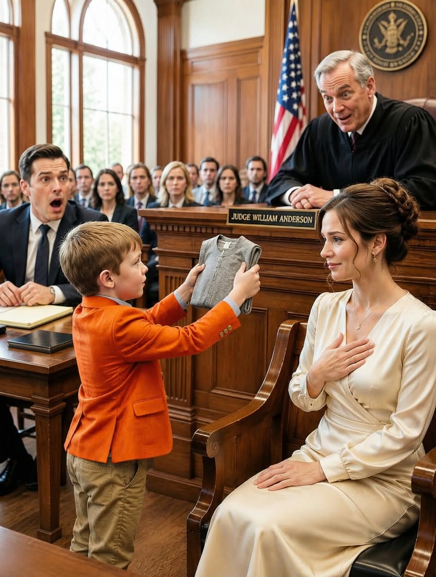 My ex-husband’s fancy lawyer marched straight over to my eight-year-old son Nolan in the middle of our Knoxville custody hearing, roughly lifted the hem of his favorite worn navy shirt, and told the judge my threadbare clothes proved I was too poor to raise him right.