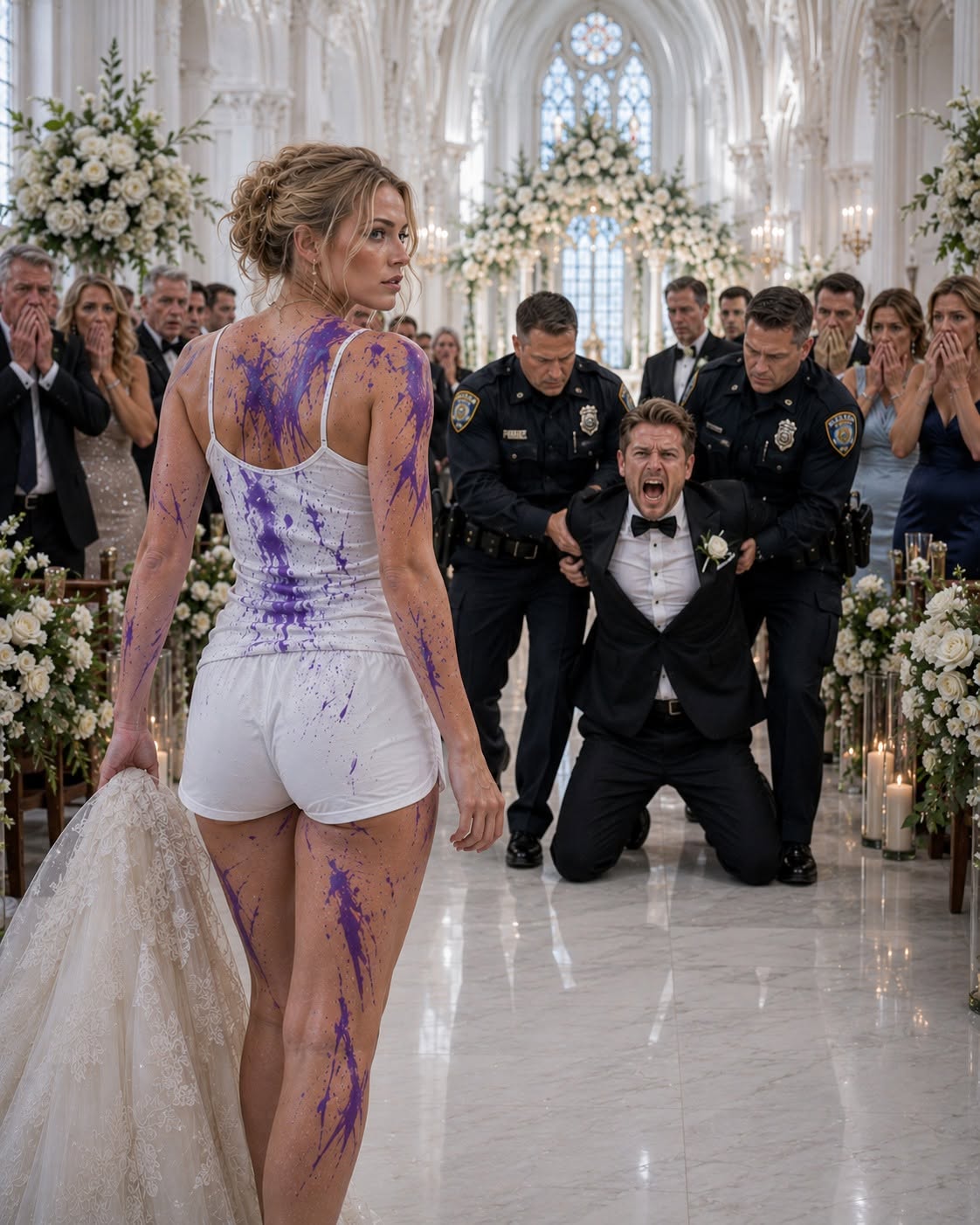 At our wedding altar, in front of 400 stunned guests, my fiancé squeezed my fingers until they bruised and sneered that from that day forward I was his property and I’d better learn my place fast.