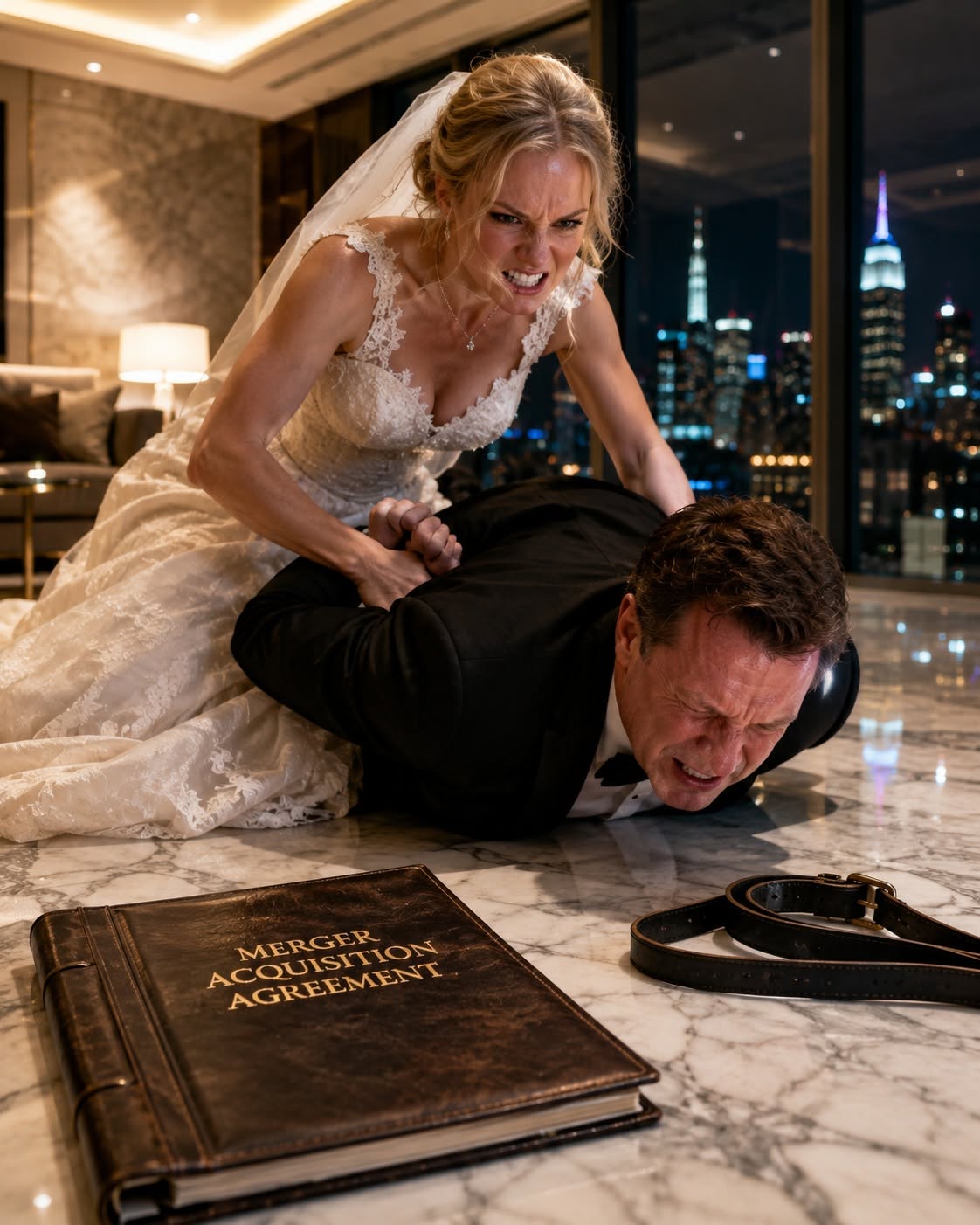 Before he’d even taken off his wedding jacket, Graham Whitaker cracked a leather whip against the marble floor of our penthouse bedroom, laid out three non-negotiable rules for my new life as his wife, and showed me the forged embezzlement confession and medical power of attorney he had hidden behind the champagne—he planned to break me, drain me, and eventually lock me away in a private psychiatric ward where no one would ever hear a word I said.