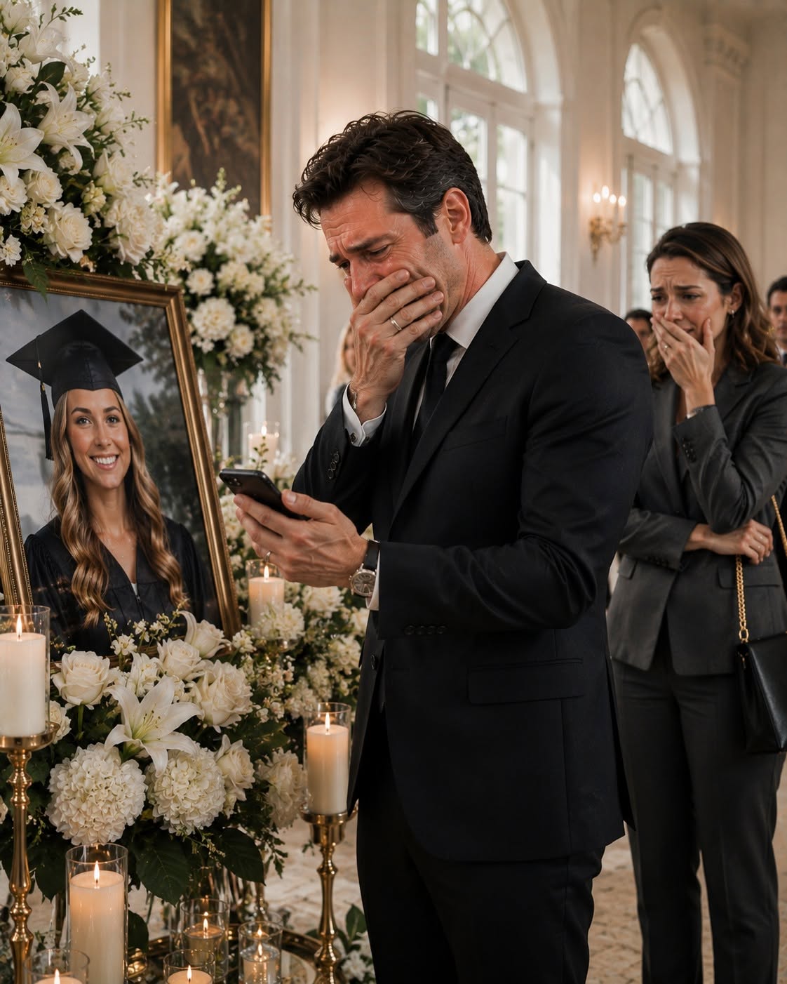 We were halfway through the second-anniversary memorial service for my daughter Natalie when my phone buzzed on the pew—an incoming text from her old number, the one the police had told me was destroyed in the crash two years before, saying Dad, I graduate tomorrow. If you ever truly loved me, don’t be late again.