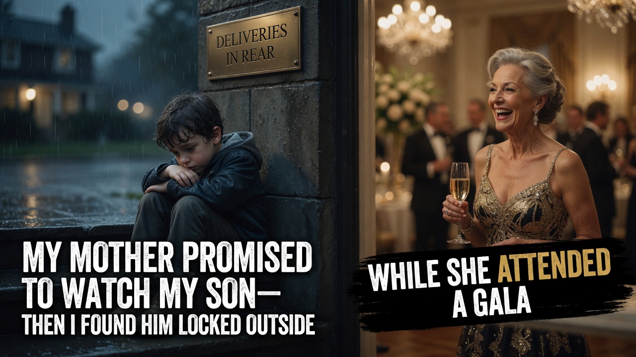MY MOTHER PROMISED TO WATCH MY SON—THEN I FOUND HIM LOCKED OUTSIDE WHILE SHE ATTENDED A GALA