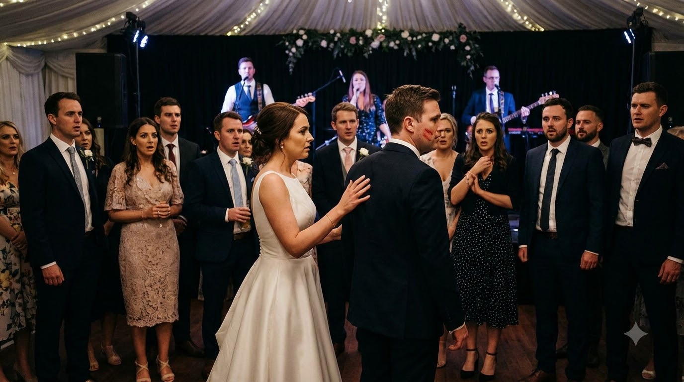 The slap echoed louder than the music ever could—and in that single second, the entire wedding stopped breathing.