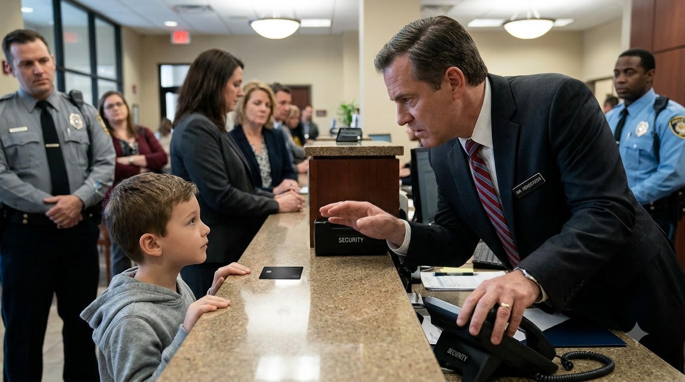 The bank employee ordered a little boy to leave before he called security—then the boy placed one black card on the counter and calmly asked him to check the balance.