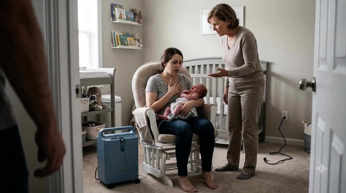 I walked in from a 10-day work trip to find my wife and newborn gasping for air while my mother stood over them calling her “lazy.” Then I saw what Mom had unplugged.