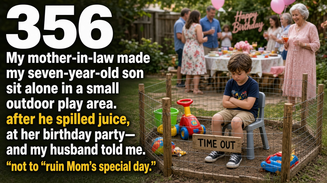 My mother-in-law locked my seven-year-old son inside a dog kennel because he spilled juice at her birthday party—and my husband told me not to “ruin Mom’s special day.”