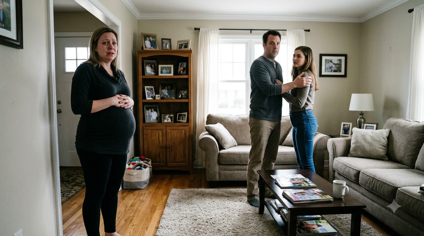 I Was Eight Months Pregnant When I Found My Husband Holding Another Woman in Our Living Room—Then She Called My House “Ours”