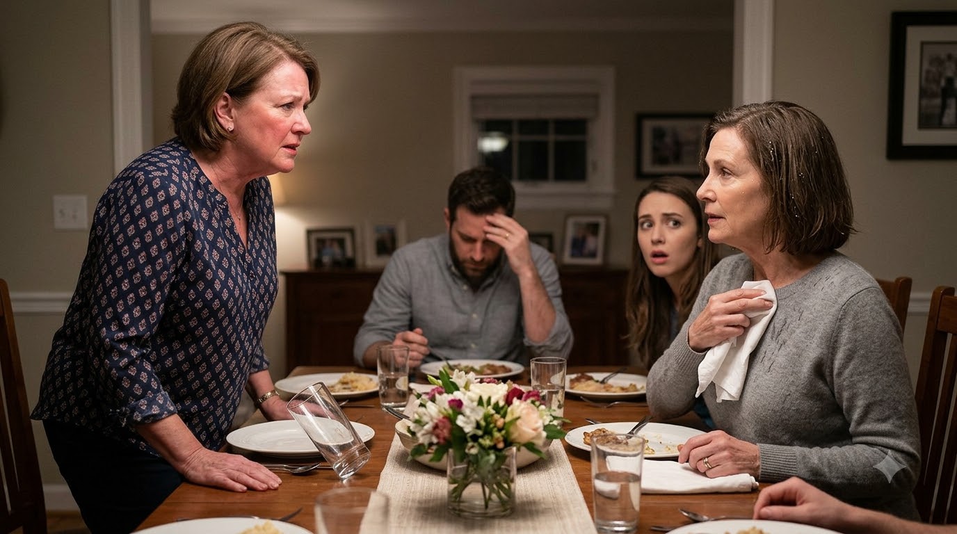 My Mother-in-Law Threw Water in My Mom’s Face at Dinner—Then My Mom Quietly Asked Her One Question
