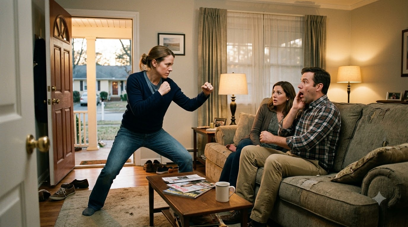I came home and found my husband kissing another woman on our couch—and after he slapped me twice for confronting him, he learned why I had spent twelve years quietly training in martial arts.