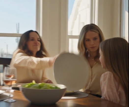 My mother-in-law threw a dinner plate at my daughter’s face because she picked up a piece of meat with her fingers. What shocked me even more was watching my husband calmly continue eating.