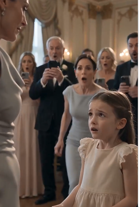 Without a single word, she bent down, grabbed the dress with both hands... and ripped it apart in front of every wedding guest.The sound of tearing fabric echoed through the hall.