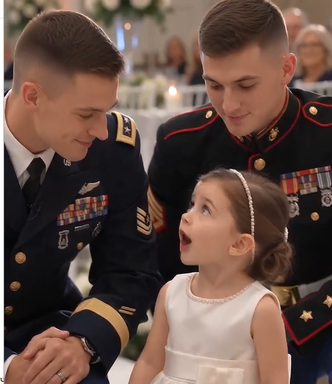 The laughter slowly faded, but the little flower girl remained exactly where she was Arms crossed. Feet planted. Absolutely determined.