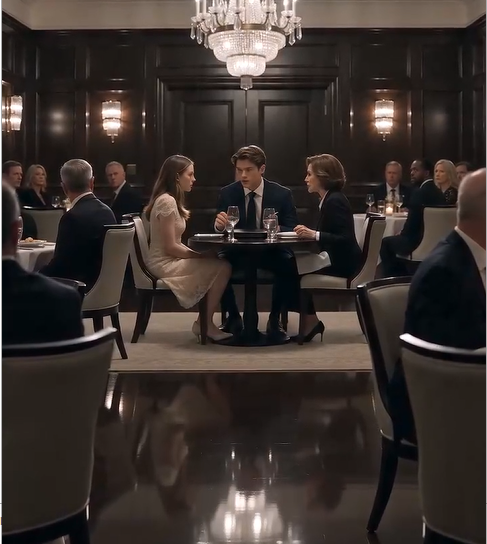 The restaurant didn’t move, but everything inside it felt like it had frozen in place.  Victor’s hand was still tangled in Emily’s hair, yet his grip had changed—no longer forceful, now uncertain, like a man who suddenly realized the room was no longer under his control.