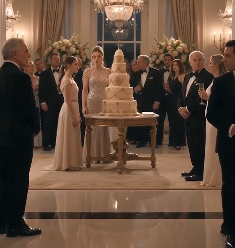 The spoiled girl stood in the middle of the ruined birthday party with a smug smile on her face.  The giant cake was destroyed.