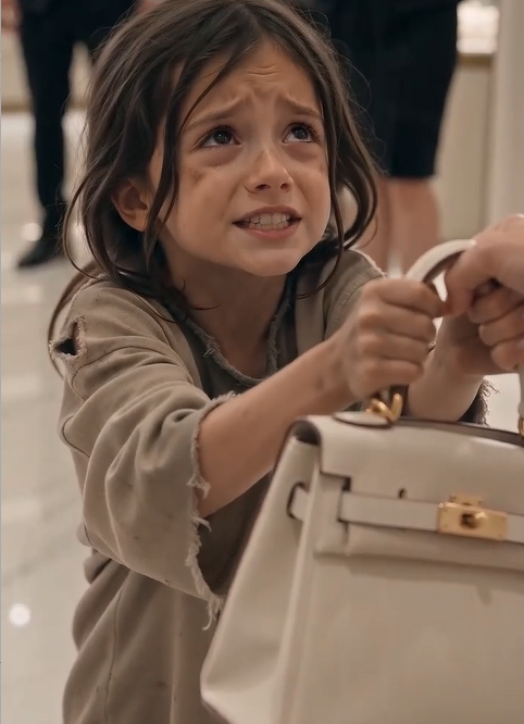 The girl bent down and picked up the handbag that had fallen to the floor. Her trembling fingers reached inside a hidden pocket.  Carefully, she pulled out an old envelope.