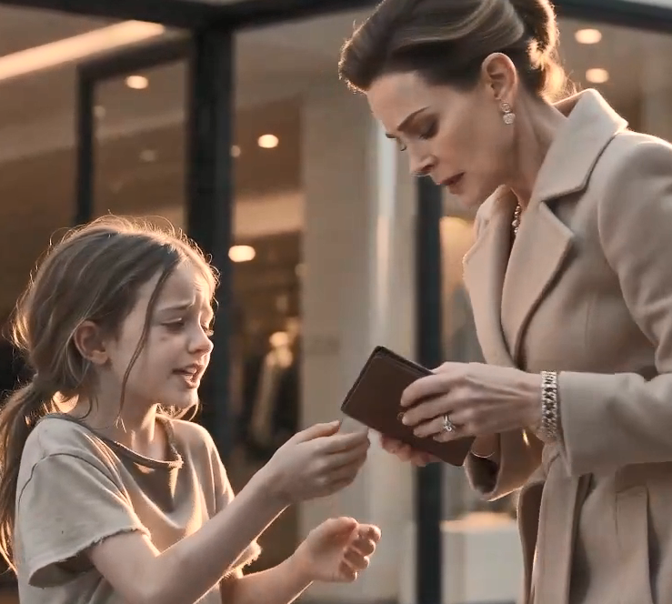 The shopping street seemed to disappear around them.  The wealthy woman stared at the small birthmark near the girl's heel, unable to breathe.