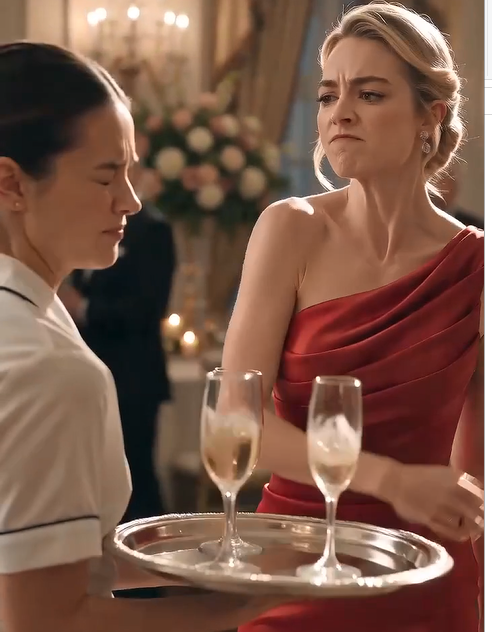 She Slapped the Waitress at Her Birthday… Then the Girl Whispered, “Happy Birthday, Sister.”  The champagne tray trembled in the young waitress's hands.  She had barely stepped into the glittering ballroom when Victoria Ashford turned.