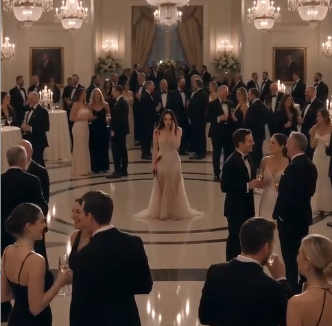 The crystal chandeliers trembled slightly overhead.  For the first time all evening, the wealthy guests stopped smiling.  My attacker frowned.