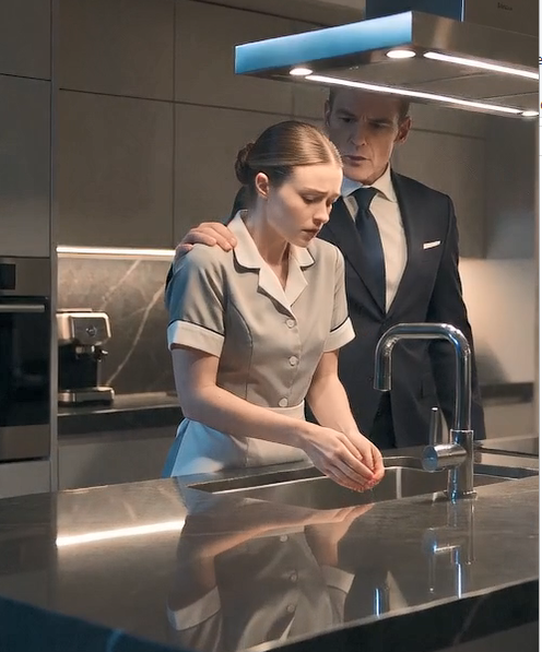 Tension hung heavy in the sterile air of the kitchen. Seraphina stared at her hands, the silence stretching until it felt like a physical weight on her chest.