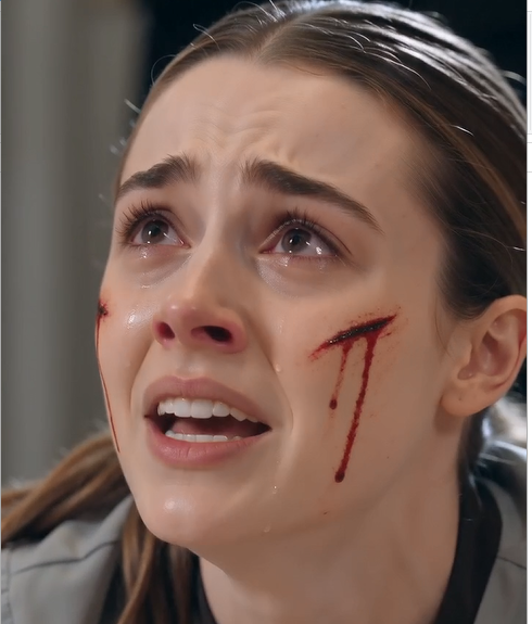 But the entire ballroom falls silent in an instant when the maid slowly raises her head, revealing a fresh cut bleeding across her cheek and eyes brimming with tears. In a trembling voice, she whispers, “Happy birthday... my sister.”