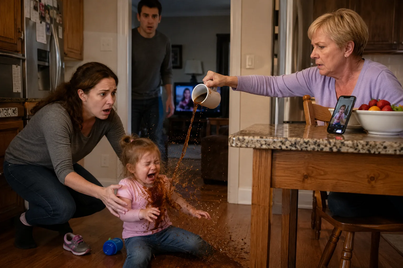 My Mother-in-Law Poured Coffee on My Toddler—Then I Discovered What My Phone Had Been Recording